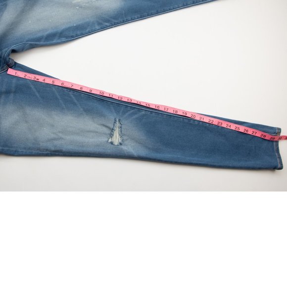 American Eagle Distressed Jeggings Denim Stretch Jeans Blue Size 6 - Picture 6 of 6